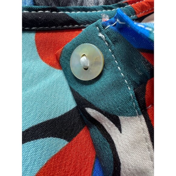 Jodifl Abstract Mini Dress Womens Small Colorful Ruffled Long Sleeve Tie Waist - Picture 5 of 10